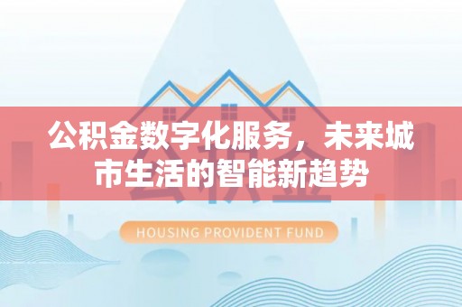 深坑公积金数字化服务，未来城市生活的智能新趋势